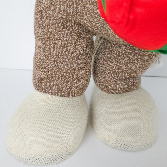 NWOT Gemmy 20" Sock Monkey Christmas Santa Claus Standing Plush Entry Decor - Picture 5 of 6